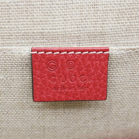 Gucci  Interlocking GG Small Dollar Calfskin Leather Crossbody Bag Red - Picture 14 of 15
